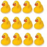 Megcos 12 Classic Yellow Rubber Ducks -Affordable Gift for your Little One! Item #LMID-1153