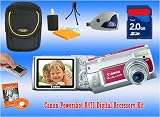 Canon Powershot A470 RED Digital Camera Kit + 2GB Accessory Kit