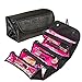 Misscat Women MultiFunction Large Capacity Roll Up Fold Travel Cosmetic Bag (Black)