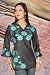 Black Designer jaquard silk kurti with stylish patchwork