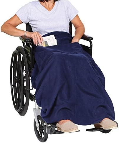 Wheelchair Fleece Lap Blanket - Navy Blue