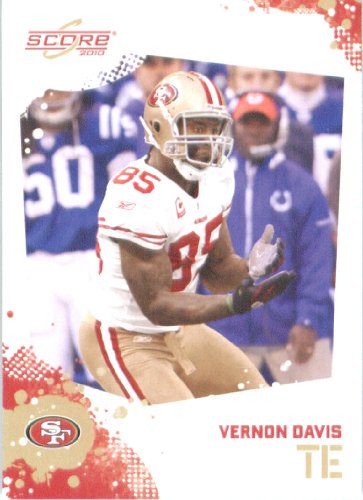 Vernon Davis - San Francisco 49ers - 2010 Score Football Card - NFL Trading Card in Screwdown Case