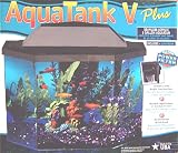 AquaTank V Plus - 5 Gallon Seamless Acrylic Aquarium - With Lighted Hood, Filter, and More