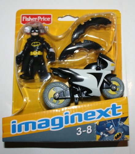 Imaginext DC Super Friends Mini Figure Batman With Batcycle