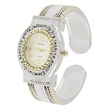 Geneva Platinum Polished Cross Cuff Watch by SilverBin