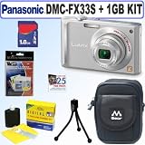 Panasonic Lumix DMC-FX33S 8.1MP Digital Camera (Silver) + 1GB Accessory Kit