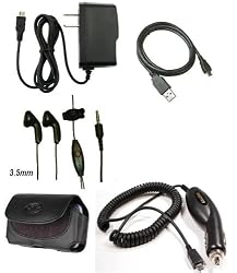 Car Auto Charger + Home Travel Charger + Leather Cover Case + USB Sync Data Cable + Stereo Handsfree Headset for ATT Samsung Infuse 4G - Sprint Motorola Photon 4G - Samsung Galaxy S 2 - Samsung Epic 4G Touch D710 - Verizon Motorola DROID BIONIC XT875 - Pantech Breakout - T-Mobile Samsung Galaxy S 2 T989 - ATT HTC Vivid - Samsung Focus S i937 - Boost Mobile ZTE Warp - Verizon Motorola Droid Razr - Cell Phone - BestCellBuy Brand