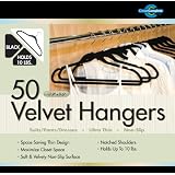 Closet Complete Ultra Thin No Slip Velvet Suit Hangers, Black, Set of 50 ~ Closet Complete