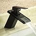 Rozinsanitary Oil Rubbed Bronze Waterfall Centerset Glass Bathroom Sink Faucet Mixer Tap