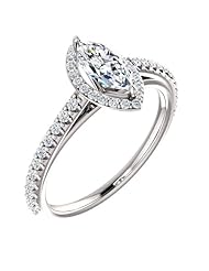 Platinum Marquise Cut Diamond Halo-Style Ring -- LIFETIME WARRANTY