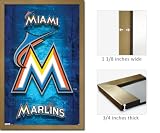 Gold Framed Miami Marlins Logo Poster 5699