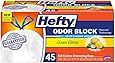 Hefty Odor Block Tall Kitchen Trash Bags, Clean Citrus, 45 Count