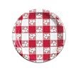 Creative Converting Plastic Coated Red Gingham Paper Plates, 8.75 Inch, 25 Count