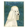 Poodle (white) framed print - John Golden 12x15