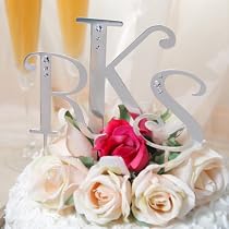 Rhinestone Letter Cake Topper - D