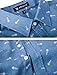 uxcell Men's Shirt Casual Slim Fit Short Sleeve Button Down Printed Shirts Blue 42
