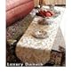 Luxury Damask 13" X 90" Beige Table Runner
