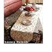 Luxury Damask 13" X 70" Beige Table Runner