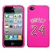 APPLE AT&T SPRINT VERIZON IPHONE 4 4S 4G 16GB AND 32GB HARD PLASTIC DESIGN PINK AND WHITE LOS ANGELES LAKERS KOBE BRYANT #24 SWAROVSKI CRYSTAL DIAMOND SNAP ON CASE COVER