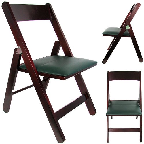 Upholstered And Padded Natural Wood Folding Chair