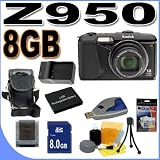 Kodak EasyShare Z950 12MP Digital Camera w/ 10x Optical IS Zoom (Black) 8GB BigVALUEInc Accessory Saver Bundle