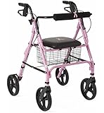 Medline Rollators with 8 Inch Wheels, Pink