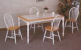 Kitchen & Housewares : Tile Top White And Natural Table & Chair Set