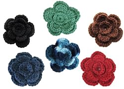Handmade Acrylic Flower Pin or Broche - 100% Crocheted By Hand
