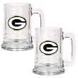 Green bay Packers NFL 2pc 15oz Glass Tankard Set- Primary Logo by Great American Products