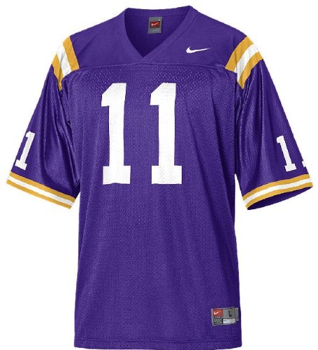 LSU Tigers #11 Youth Purple Football Jersey by Nike (12/14)