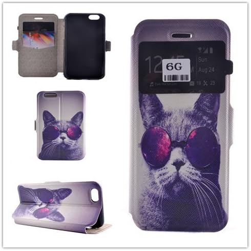 Iphone6 Case,Iphone6S Wallet Leather Case, "HTD CASE"[Magnetic] [Card Slots] Style PU Leather Case Wallet Flip Stand [Flap Closure] Case Cover for Apple iphone 6S / iphone 6 (Cat)