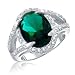 Bling Jewelry .925 Sterling Silver 4-Prong CZ Emerald Cocktail Ring - Size 6