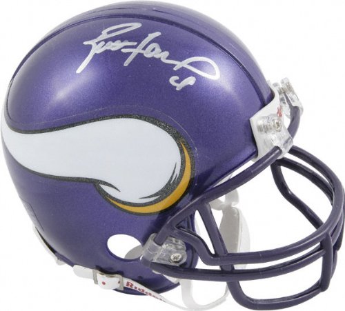 Mounted Memories Minnesota Vikings Brett Favre Signed Mini Helmet