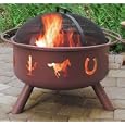Landmann - 28346 - Big Sky Western Motif Outdoor Decorator Fire Pit Bowl - Black - 29 in.