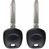 2 KeylessOption New Uncut Blade Ignition Chipped Car Key Blanks with G Transponder Chip for Toyota