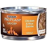Purina Pro Plan Wet Cat Food, Savor, Adult Chicken and Rice Entr&eacute;e, 3-Ounce Can, Pack of  24