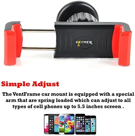 Cell Phone Holder for Car, Keymexx Universal Smartphone Air Vent Car Mount Holder, Fits iPhone 6 6+ 5S 4S Samsung S6 Edge S5 S4 S3 Note 4 3 HTC Nexus