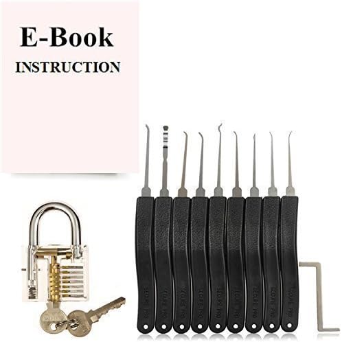Top JM 11 pcs lock pick with visible view padlock sets - Free E-Book Instruction