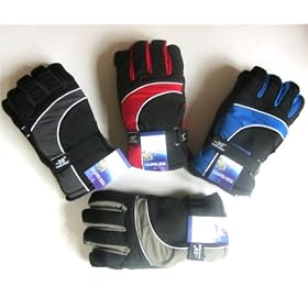 Pair of Youths Ski Gloves One Size - Black/Charcoal