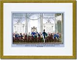 Gold Framed/Matted Print 17x23, Theatrical Fund Dinner Held at Freemasons Tavern
