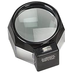 Lighted Glass Dome Magnifier - 5X Magnification