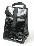 MIAMICA TRENDY EMBROIDERED TRAVEL BLACK PATENT CROC DESIGN 