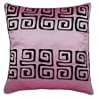 Decorative Handmade Cushion Cover / Pillow Sham With Contemporary Black Swirl Design - Purple