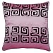 Decorative Handmade Cushion Cover / Pillow Sham With Contemporary Black Swirl Design - Purple