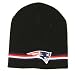 New England Patriots Black 2-Stripe Knit Beanie