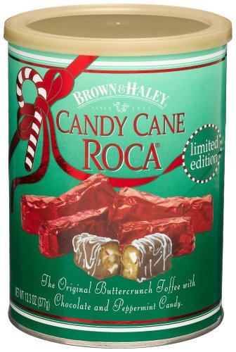 Brown & Haley Candy Cane Roca Buttercrunch, 13.3-Ounce Canister (Pack of 2)