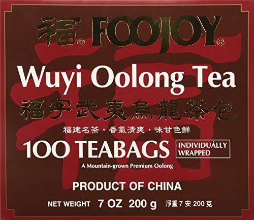 Foojoy Wuyi Mtn. Oolong (Wu Long) Weight Loss Tea 100 Tea Bags,NET WEIGHT 7 OZ. by DragonMall Teas