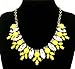 Fit&wit Chain Zircon Bib Statement Fashion Necklace Yellow