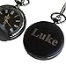 Personalized Monogrammed Quartz Black Matte Pocket Watch - Groomsmen Wedding Gifts - Engraved Free