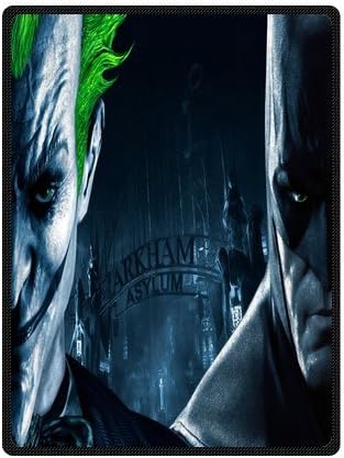 Daniellestore Custom High Quality Fleece Blankets Design Joker Batman Arkham Asylum Blanket Fashion Warm Cozy Soft Sofa Bed Blanket Throws Blanket 58x80 Inches